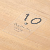 Glücklicher 10-jähriger Jubiläumsname Datum grauer Acryleinladungen (Ablage )