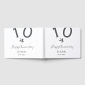Glücklicher 10-jähriger Jubiläumsname Datum grauer Gästebuch (Voll)