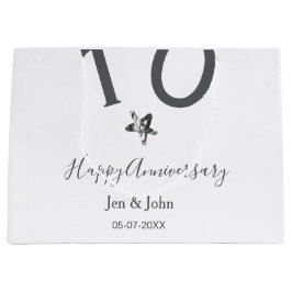 Glücklicher 10-jähriger Jubiläumsname Datum grauer Große Geschenktüte