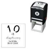 Glücklicher 10-jähriger Jubiläumsname Datum grauer Permastempel (Beispiel)