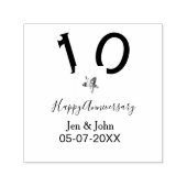 Glücklicher 10-jähriger Jubiläumsname Datum grauer Permastempel (Design)