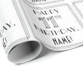 GLÜCKLICHER 11. GEBURTSTAG; Art-Déco-Stil; Individ Geschenkpapier (Rolleneckpunkt)