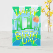 Glücklicher 11. Geburtstag Karte (Gelbe Blume)