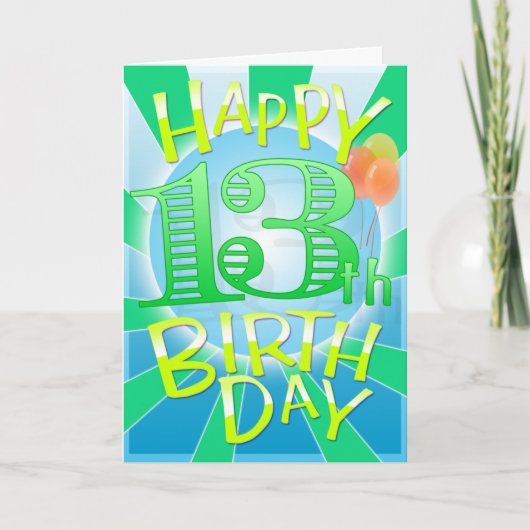 Glücklicher 13. Geburtstag Karte (Vorderseite)