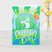 Glücklicher 13. Geburtstag Karte (Gelbe Blume)