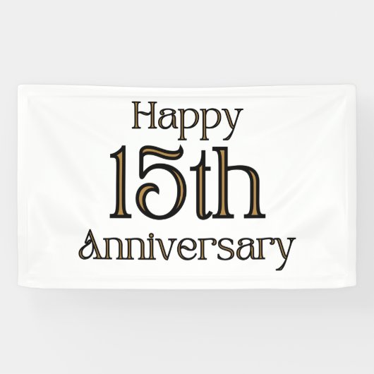 Glücklicher 15. Geburtstag 3x5 Vinyl Banner (Horizontal)