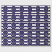 Glücklicher 15. Geburtstag Gold Glitzer und Navy B Geschenkpapier (Flach)