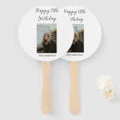 Glücklicher 15. Geburtstag hinzufügen Namen Foto T Fächer (Vorne und Hinten)