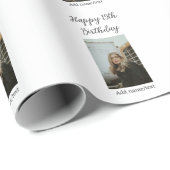 Glücklicher 15. Geburtstag hinzufügen Namen Foto T Geschenkpapier (Rolleneckpunkt)