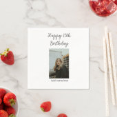 Glücklicher 15. Geburtstag hinzufügen Namen Foto T Serviette (Beispiel)