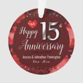 Glücklicher 15. Hochzeitstag Ornament