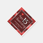 Glücklicher 15. Hochzeitstag Serviette (Ecke)
