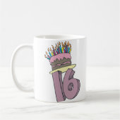 Glücklicher 16. Geburtstag! Kaffeetasse (Links)