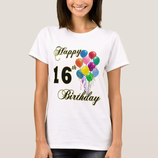 Glücklicher 16. Geburtstags-T - Shirt (Vorderseite)