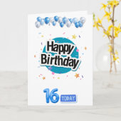 glücklicher 16. Geburtstagssohn Karte (Gelbe Blume)