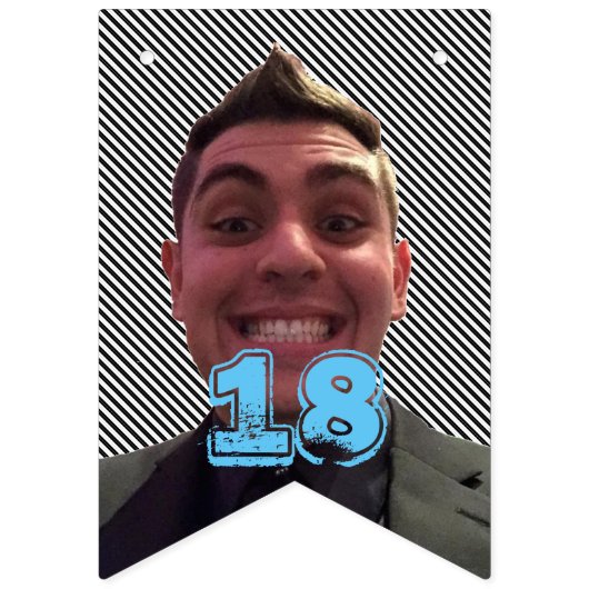 Glücklicher 18. Geburtstag mit Fotografie Wimpelkette (Zweite Fahne)