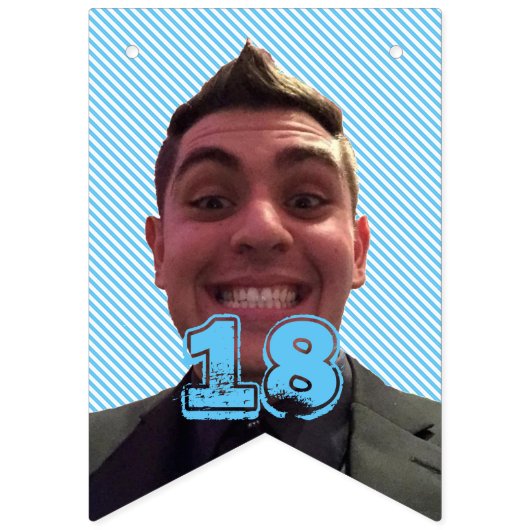 Glücklicher 18. Geburtstag mit Fotografie Wimpelkette (Erste Fahne)