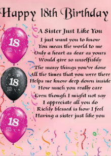 18 Schwester Geburtstagskarten Zazzle De
