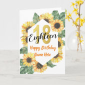 Glücklicher 18. Geburtstag Sonnenblumen Gruß Karte (Gelbe Blume)