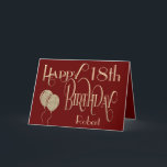 Glücklicher 18. Geburtstagsname Burgund Gold Karte<br><div class="desc">Ein elegantes Design der stilvollen Typografie in maskulinen Farbschema aus Bordeaux und Gold zu wünschen ein Happy 18. Glücklich Geburtstag ist Set in einer verzierten Schrift Typografie in Gold, und das Alter ist in einer koordinierenden Schrift. Personalisieren Sie den Namen Ihres Empfängers und die Nachricht ganz einfach in Ihren eigenen...</div>