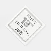 GLÜCKLICHER 19. GEBURTSTAG; Art-Déco-Stil; Individ Serviette (Ecke)