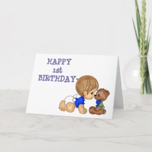 **GLÜCKLICHER 1. BIRTHTAG" SONDERBABY BOY Card Karte
