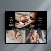 Glücklicher 1. Geburtstag - 3 Foto Schwarz Leinwanddruck