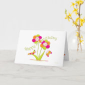 Glücklicher 1. Geburtstag Caterpiller - Karte (Gelbe Blume)