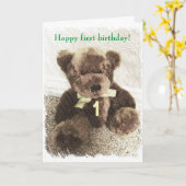 Glücklicher 1. Geburtstag - Junge oder Mädchen Karte (Gelbe Blume)