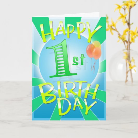 Glücklicher 1. Geburtstag Karte (Gelbe Blume)