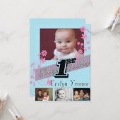 glücklicher 1. Geburtstag Karte (Vorderseite/Rückseite Beispiel)