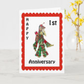 glücklicher 1. Jahrestag Karte (Gelbe Blume)