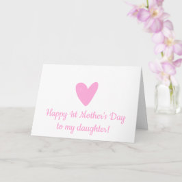 Glücklicher 1. Muttertag an Tochter Niedliches ros Karte