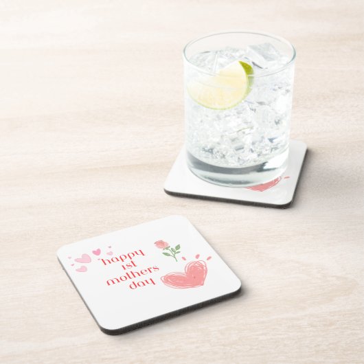 Glücklicher 1. Muttertag auf einem Getränkeuntersetzer (Rechte Seite)