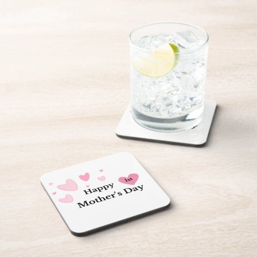 Glücklicher 1. Muttertag auf einem Getränkeuntersetzer (Rechte Seite)