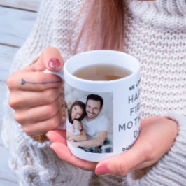Glücklicher 1. Muttertag Neues Baby 2 Foto Collage Kaffeetasse