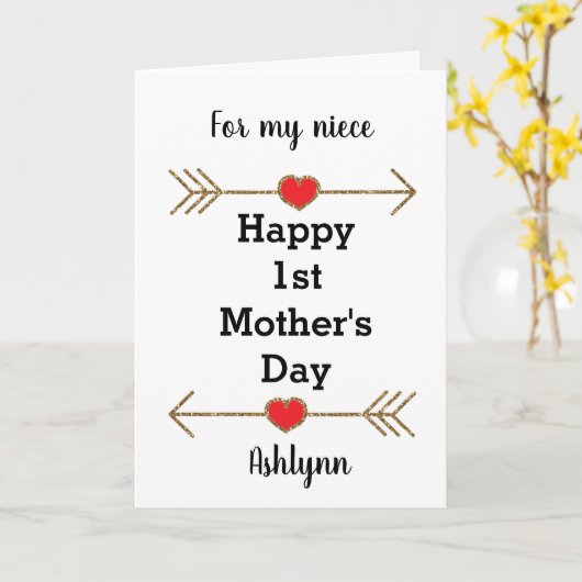 Glücklicher 1. Muttertag Nichte Karte (Gelbe Blume)