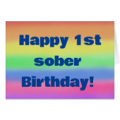 Glücklicher 1. nüchterner Geburtstag (Vorderseite (Horizontal))