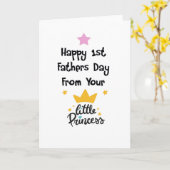 Glücklicher 1. Vatertag von Ihrer kleinen Prinzess Karte (Gelbe Blume)