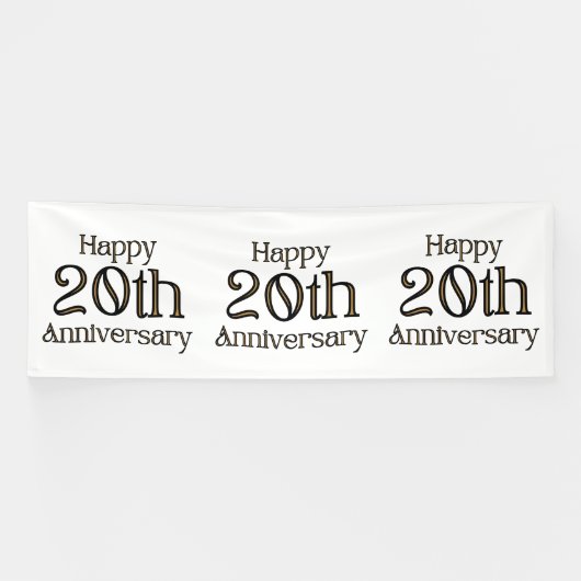 Glücklicher 20. Geburtstag 4x12 Vinyl Banner (Horizontal)