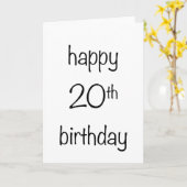 glücklicher 20. Geburtstag Karte (Gelbe Blume)