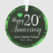 Glücklicher 20. Hochzeitstag Ornament (Rückseite)