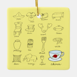 Glücklicher 20. Hochzeitstag Personalisierter Name Keramikornament