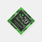 Glücklicher 20. Hochzeitstag Serviette (Ecke)