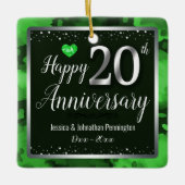 Glücklicher 20. Individuelle Name zum Hochzeitstag Keramikornament (Vorderseite)