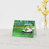Glücklicher 21. Geburtstag Golf mit Cart, Bier, Ho Karte (Gelbe Blume)