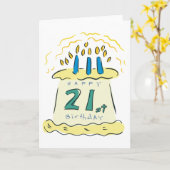 Glücklicher 21. Geburtstag! Karte (Gelbe Blume)