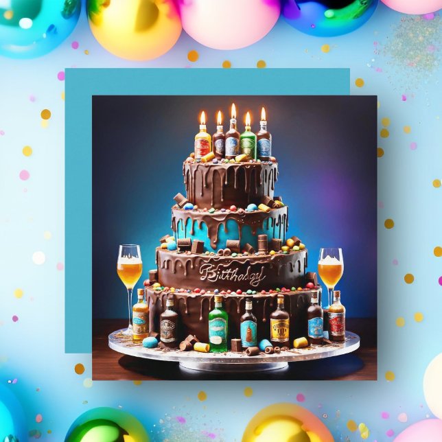 Glücklicher 21. Geburtstag Liquor Cake (Celebrate someone's 21st birthday with this unique birthday cake!)
