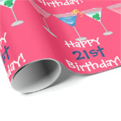 Glücklicher 21. Geburtstag! Martini-Packpapier Geschenkpapier (Rolleneckpunkt)