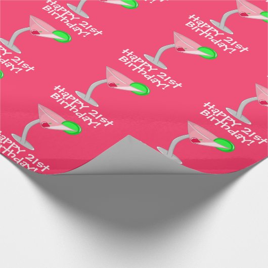 Glücklicher 21. Geburtstag! WeltPackpapier Geschenkpapier (Ecke)
